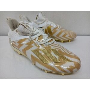 Adidas Mens Adizero X Anniversary Football Cleat EF7919 White Metallic Gold Sz 9